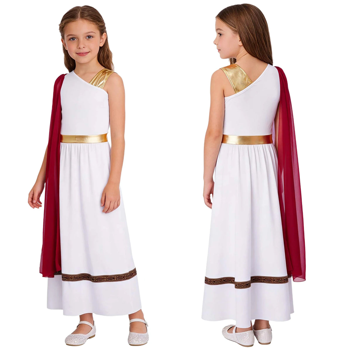 Girls Ancient Greek Goddess Toga Costume for Halloween