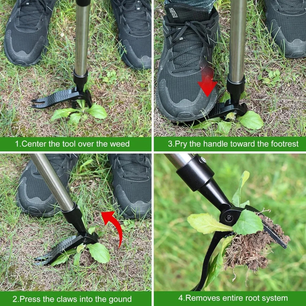 1pc Heavy Duty 4-Claw Weed Puller,Manual Weed Eater for Lawns, Gardens, Patios,Steel Head Artifact Uprooting Without Handle