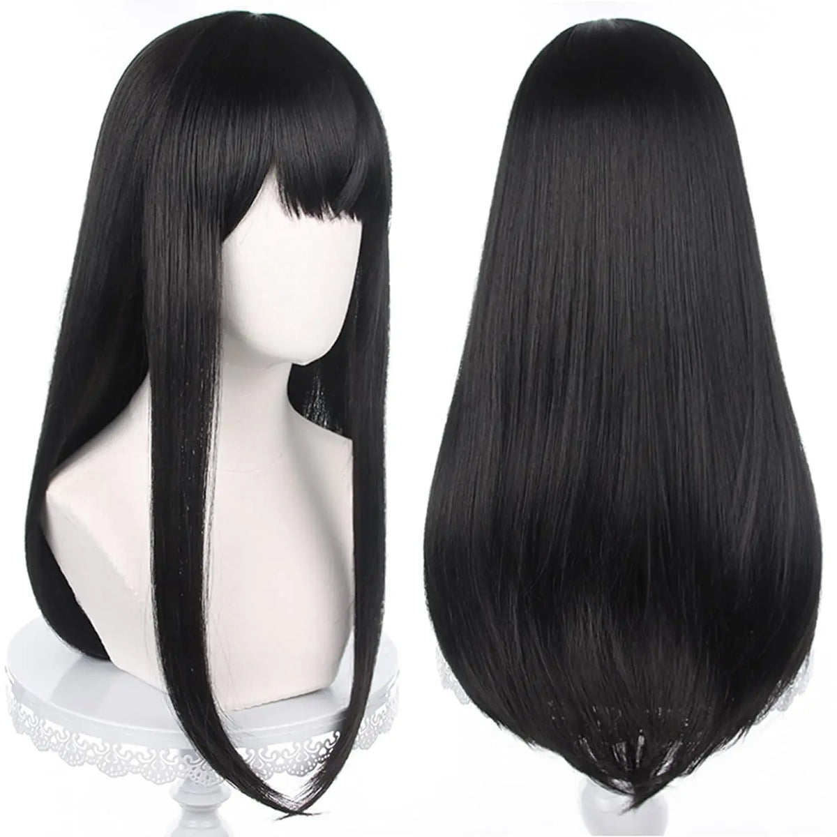 Long Orange Brown Cosplay Wig with Bangs for Adults
