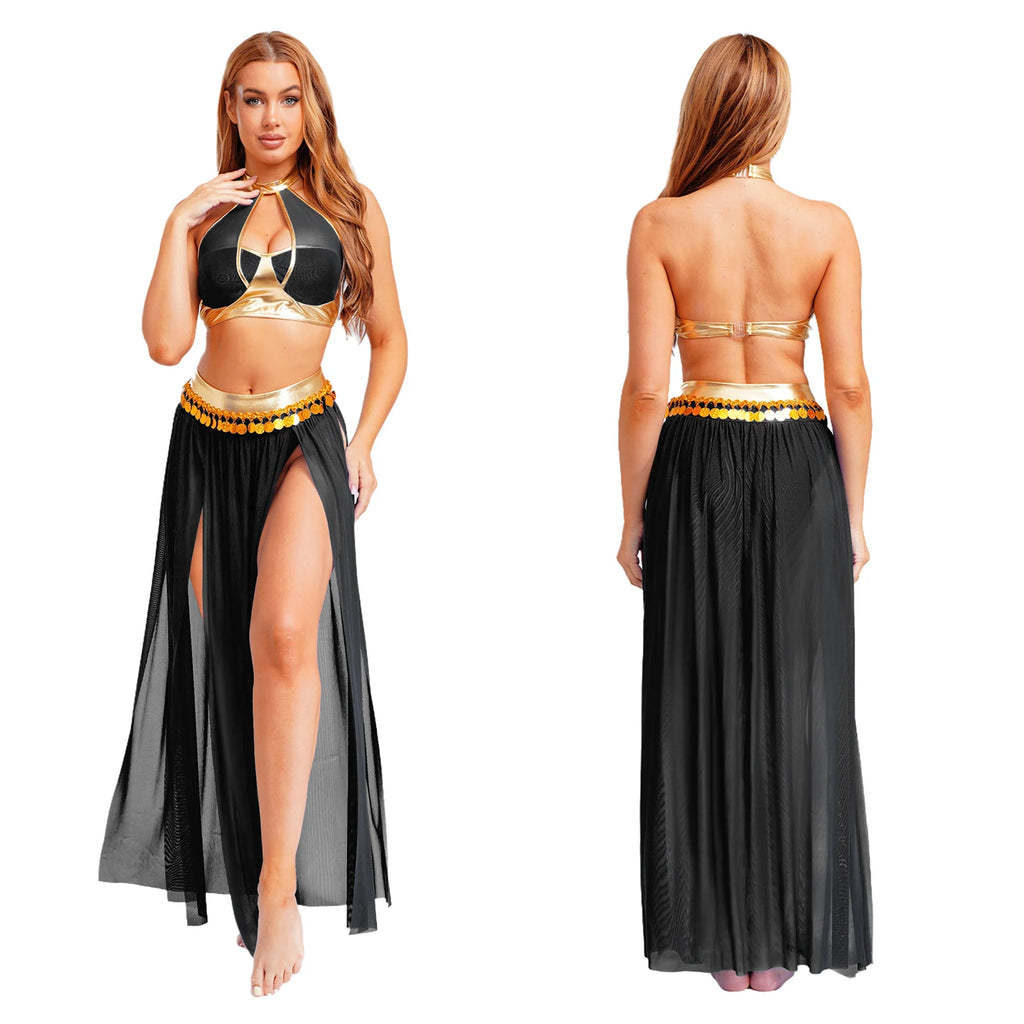 Women’s Egyptian-Inspired Costume Crop Top & Skirt Set