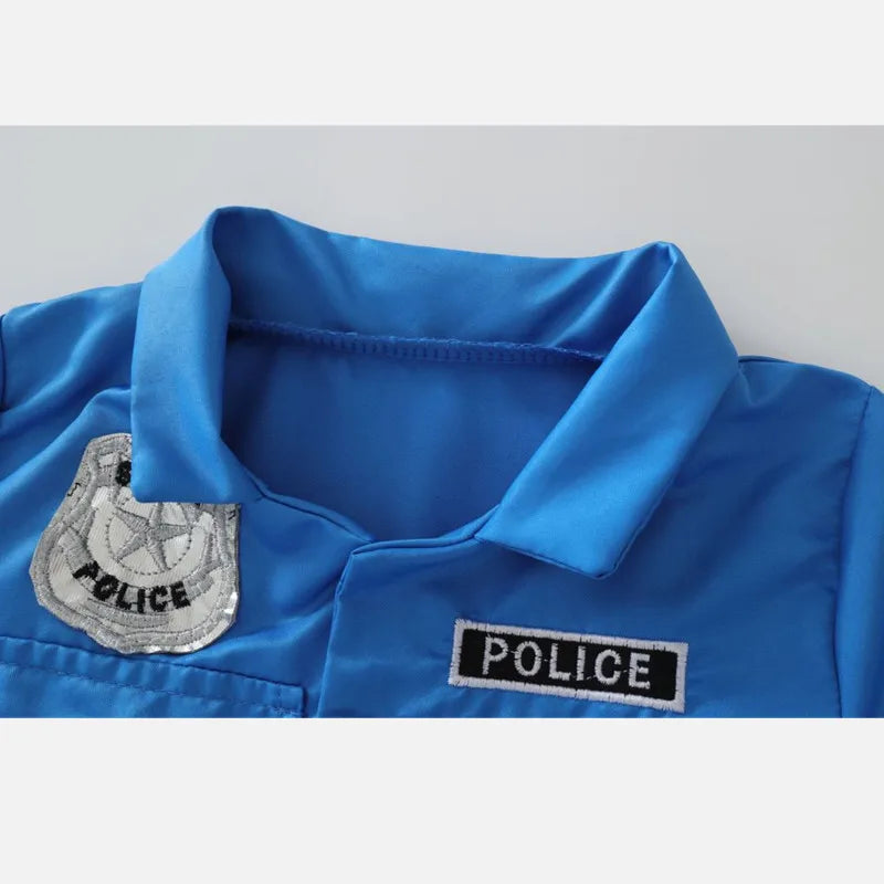 Kids Police Officer Role Play Costume Uniform Playsuit
