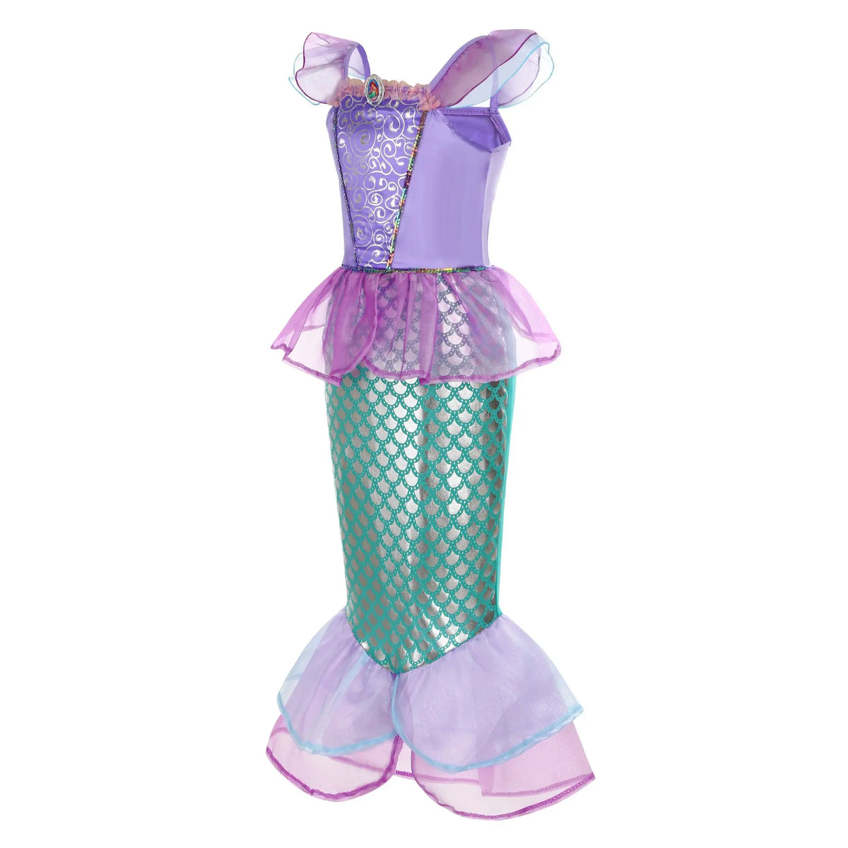 2026 Halloween Kid Purple Mermaid Dress Princess Perform Clothes Baby Girl Birthday Party Christmas Cosplay Dress Suit for Girls
