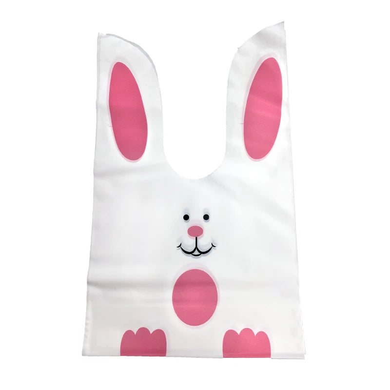 10/50pcs/lot Cute Rabbit Ear Bags Cookie Plastic Bags&Candy Gift Bags For Biscuits Snack Baking Package And Event Party Supplies