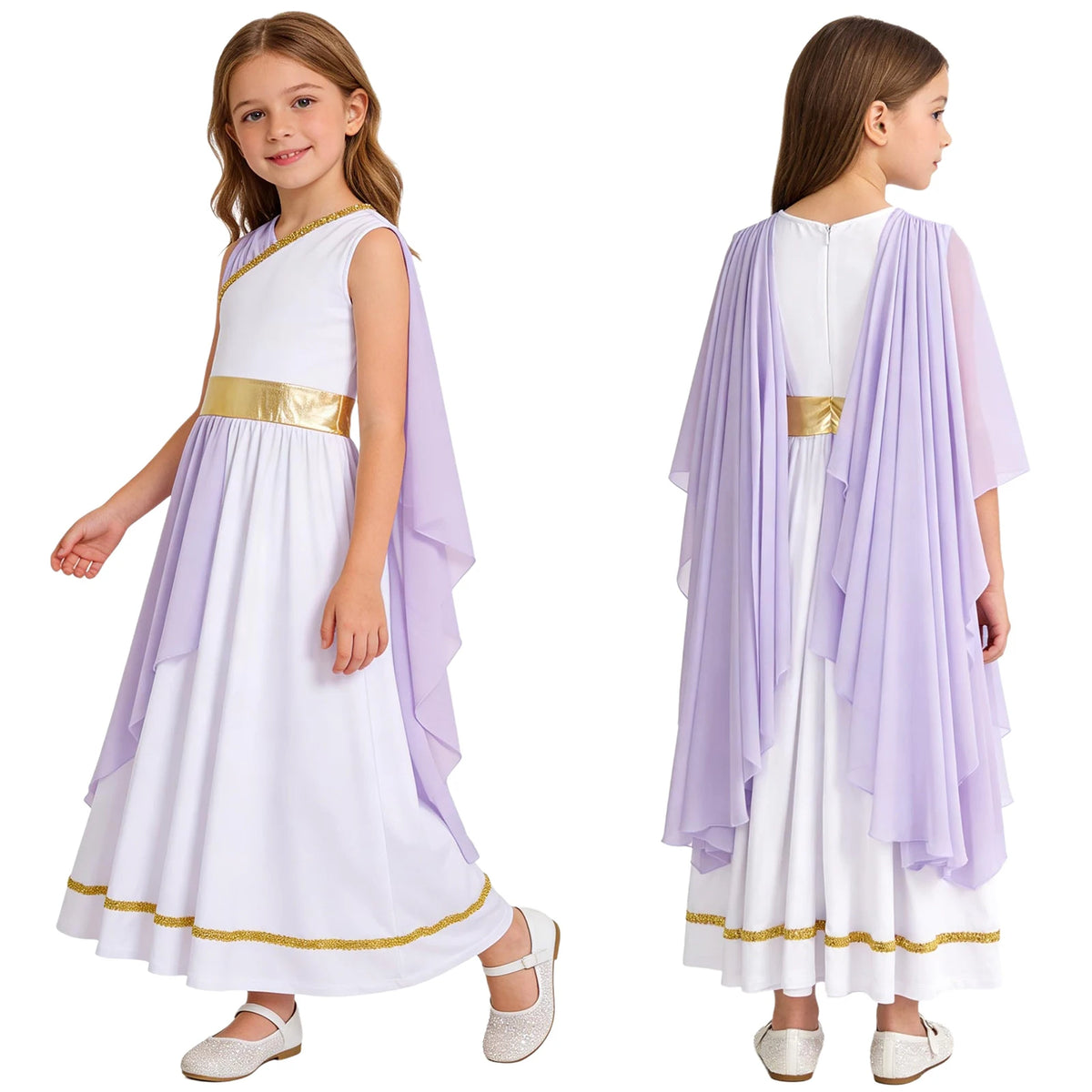 Girls Ancient Greek Goddess Toga Costume for Halloween