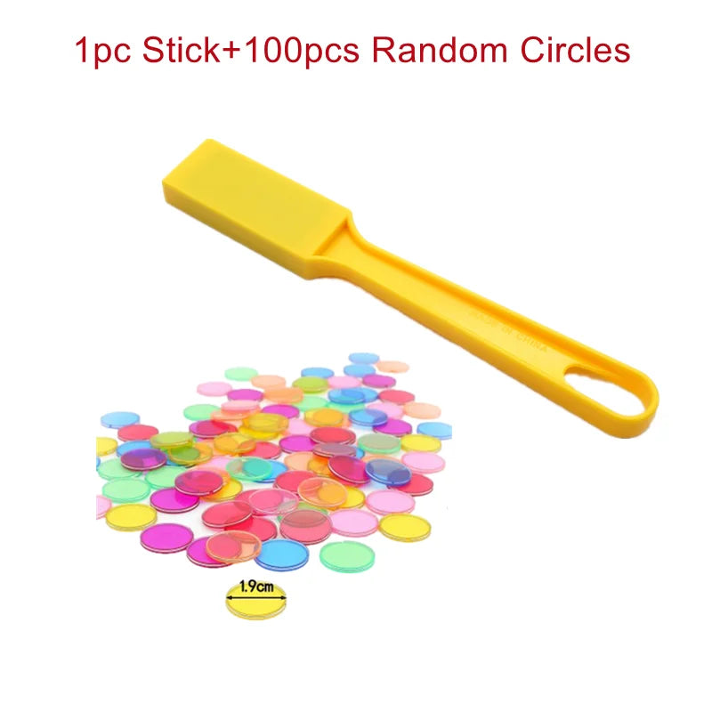 Montessori Bingo Magnetic Chips With Wand Set Game Counting Color Sorting Teaching Aids Science Educational Toy for Children Kid