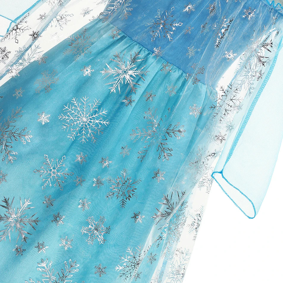 Girls Snow Queen Kids Costumes Girls Carnival Party Prom Gown Elsa Robe-Playing Children Clothing Princess Dress Birthday Dress