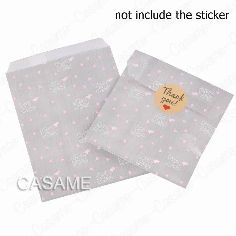 50pcs 15*10CM Wave Dot Kraft Paper Candy Biscuit Bags Packing Pouch Popcorn Bag Birthday Wrapping Supplies Pastry Tool