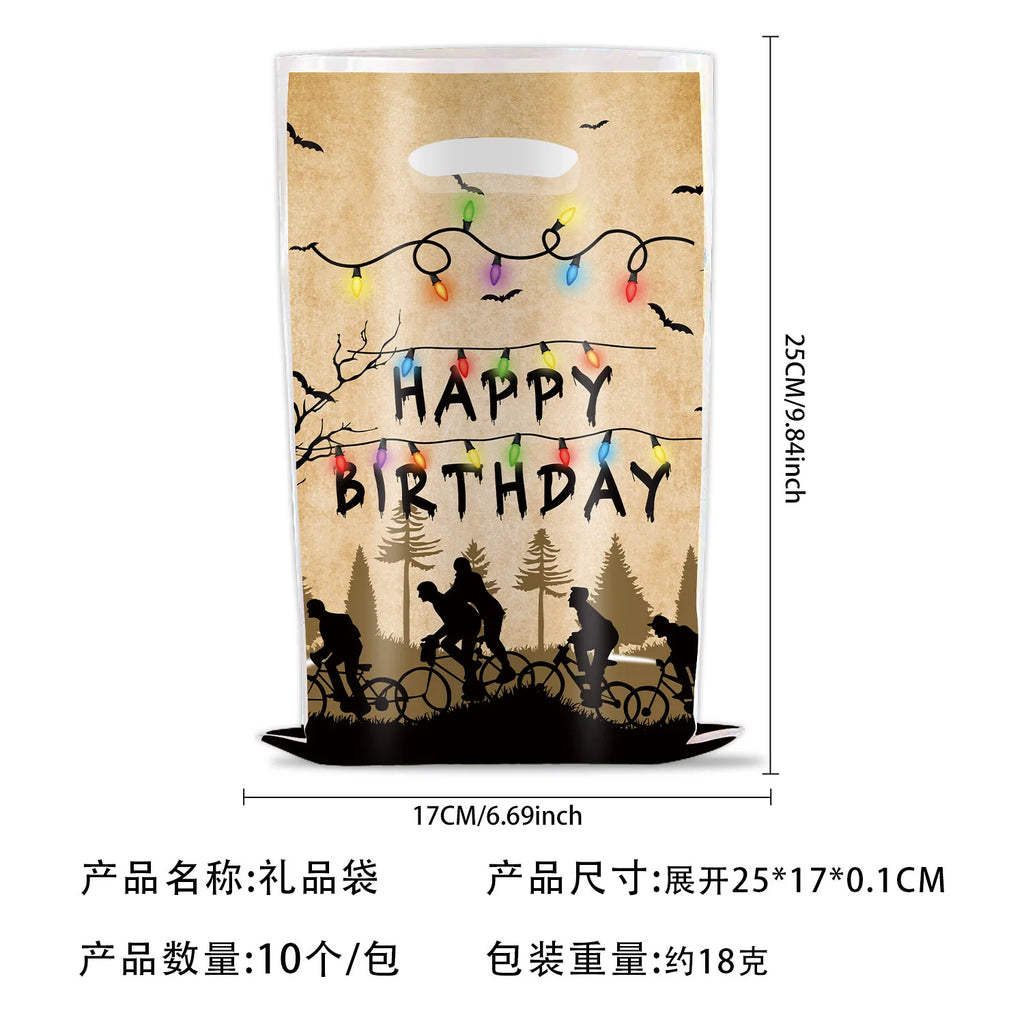Stranger Season 5 Gift Bag Party Supplies Birthday Decor Goody Biscuit Loots Candy Bag Packaging Baby Shower Horror Party Favors
