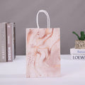 5 pcs Marble Design Kraft Paper Gift Bag with Handle Birthday Party Packaging Bags Wedding Gifts for Guest Eid Ramadan Supplies
