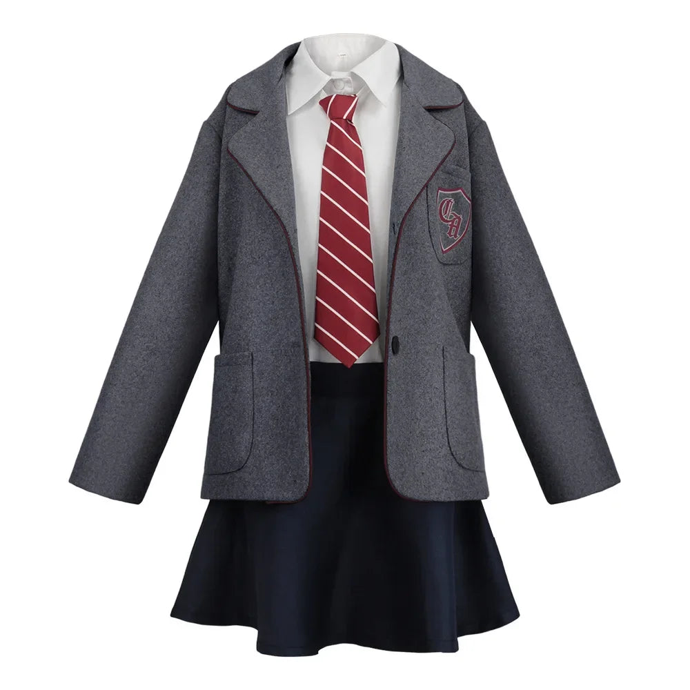 Girls School Uniform Cosplay Costume with Coat, Skirt & Tie