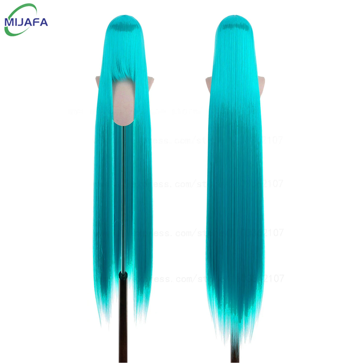 150cm Long Straight Cosplay Wig with Bangs Heat Resistant