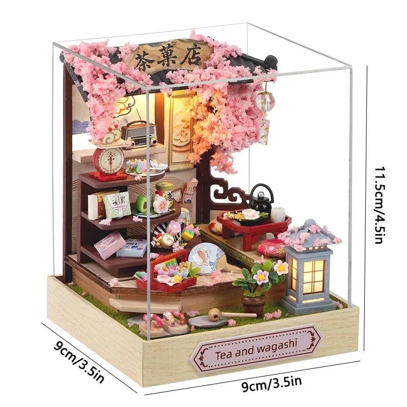 Mini Doll House Kit DIY Flower House Handmade 3D Puzzle Assembly Building Model Toys Home Bedroom Decoration with Furniture Gift