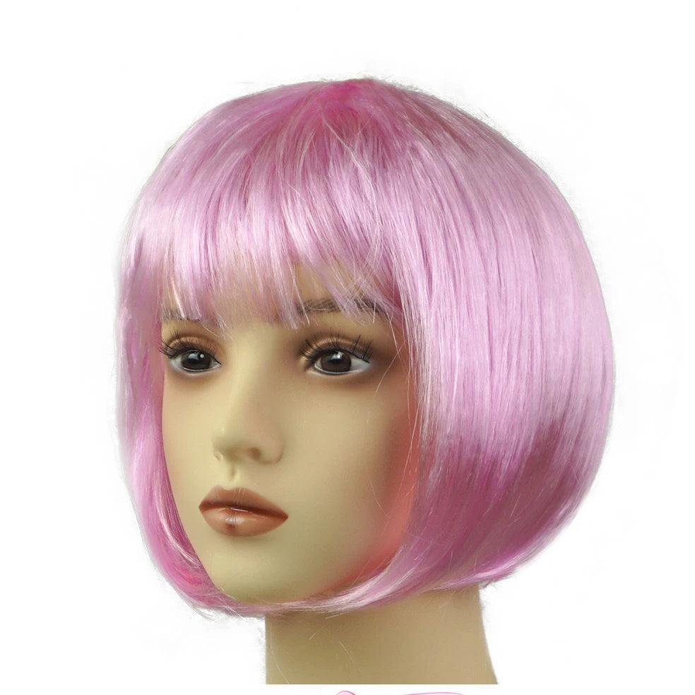 Short Bob Wig Synthetic Costume Wig for Cosplay & Parties