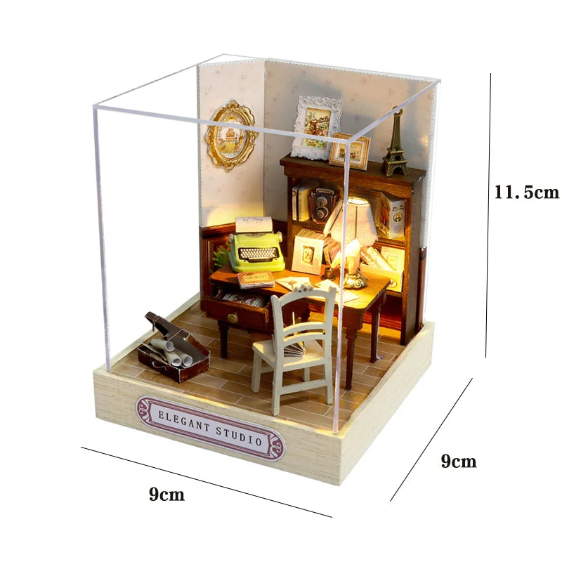 DIY Miniature Dollhouse Kit 3D Puzzle Furniture Assembly Model Doll House Educational Wooden Toys For Friends Birthday Gifts