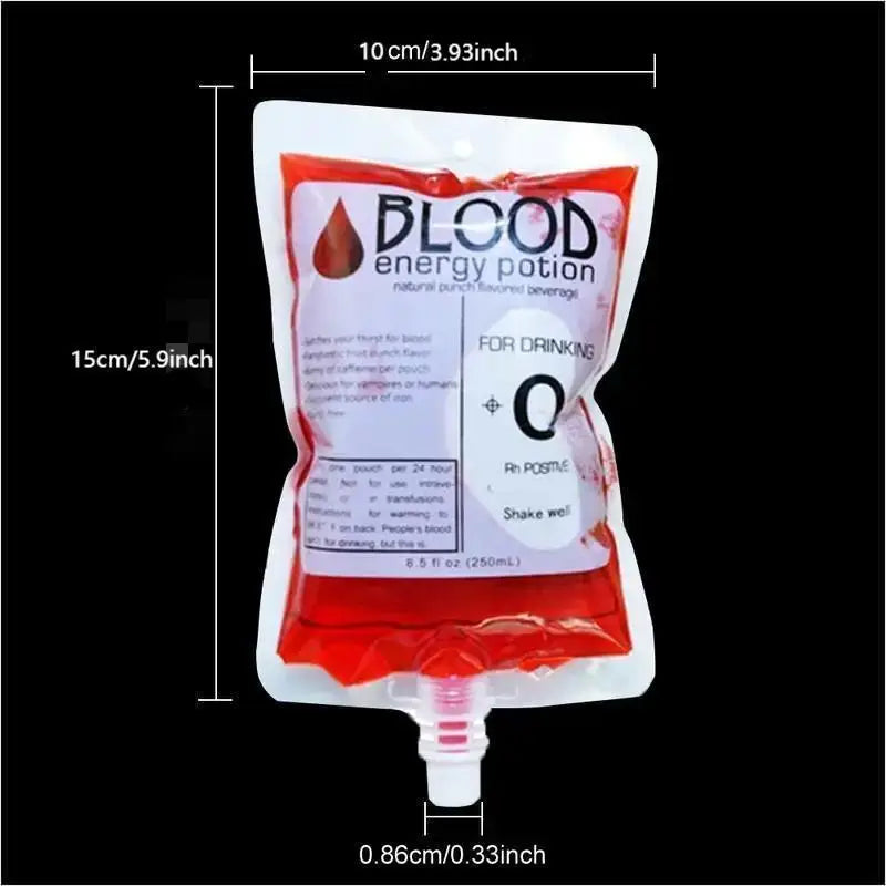 10pcs Halloween Cosplay Drink Container Bag Vampire Blood Pouch Props Zombie Beverage Food Class PVC Water Bottle Decors
