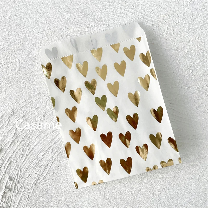 50pcs/ Lot treat candy bag high quality Party Favor Paper Bags Chevron Polka Dot Stripe Printed Paper craft Bags Bakery Bags