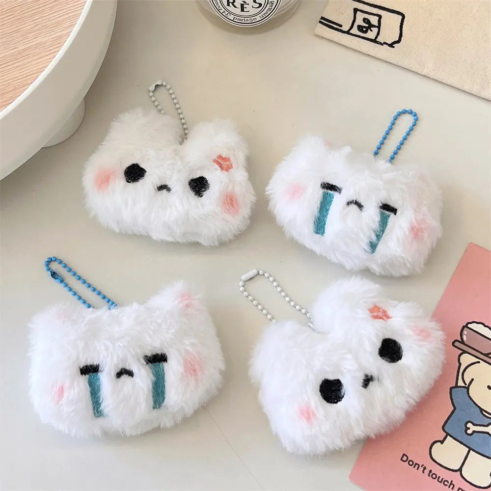 Cute Plush Bunny Teddy Bear Pendant Student Backpack Decoration Accessories Super Cute Keychain ﻿