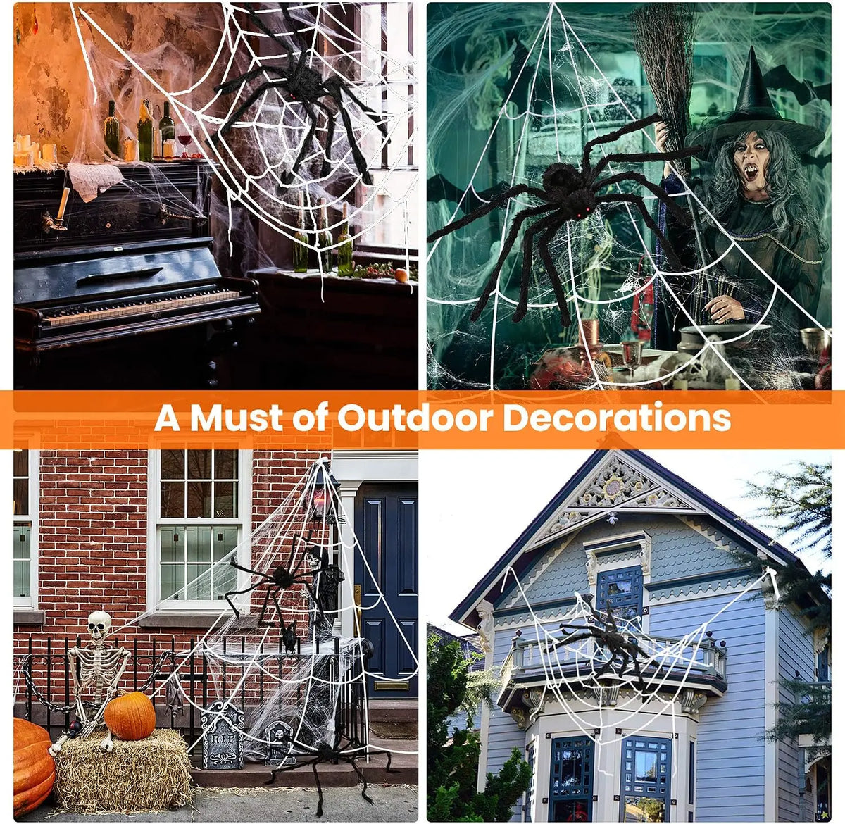 Giant Plush Spider Halloween Decoration Party Prop