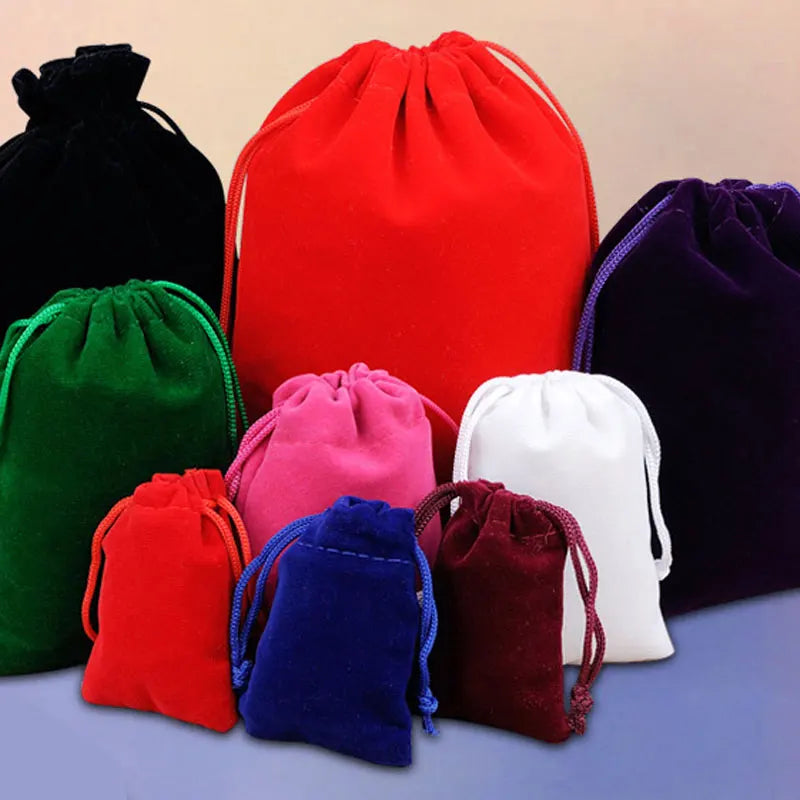 10/5/2PCS Velvet Drawstring Bags Satin Gift Bags Velvet Cloth Jewelry Pouches Wedding Favor Drawstring Bag Christmas Bag 5-5CM