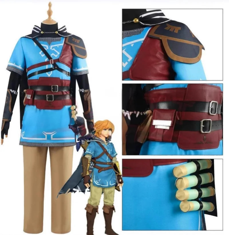 Fantasy Adventure Cosplay Costume Set with Shirt & Cloak