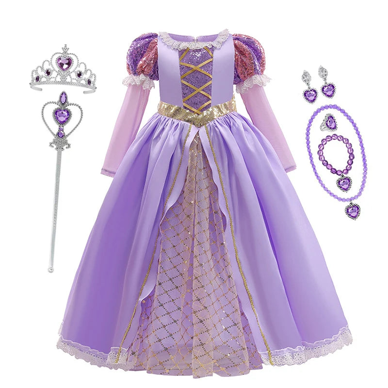 Girls Autumn Princess Dress Costume, Ages 2 to 10