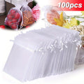 100PCS Organza Bags Random Mesh Organza Jewelry Bags Drawstring, Small Drawstring Favor Pouches Christmas Candy Wedding Birthday