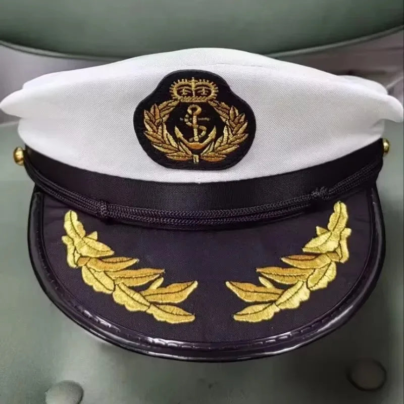 Yacht Captain Hat and Scarf Set for Men and Women