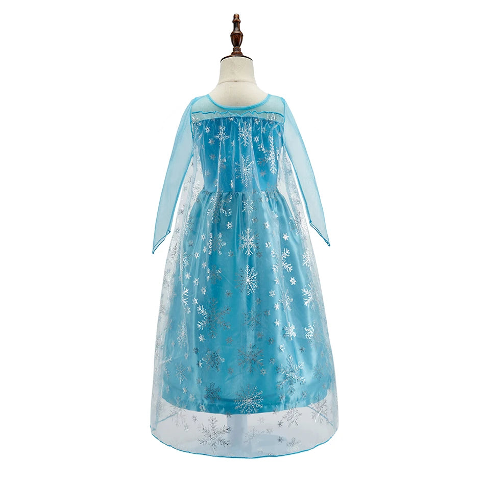 Girls Sequined Snow Queen Dress, Winter Princess Costume