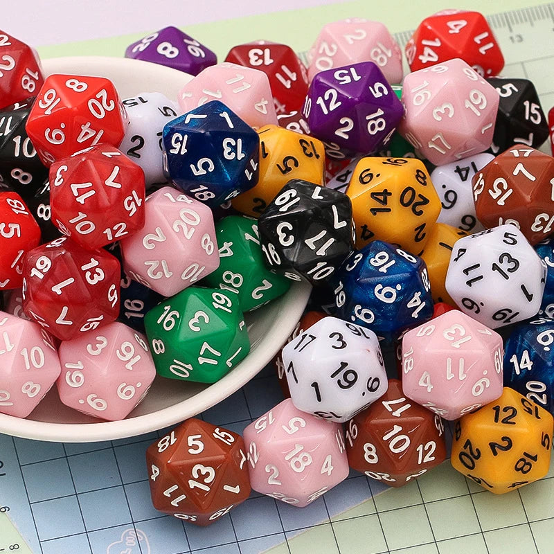 10PCS Acrylic D20 Polyhedral Dice Math Teaching Supplies Learning Resources Toys Party Favors for Teenager Boys Girls