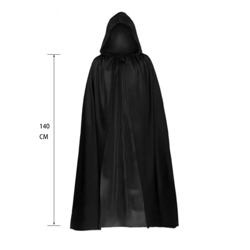 Black Skull Skeleton Cloak Costume Set for Halloween