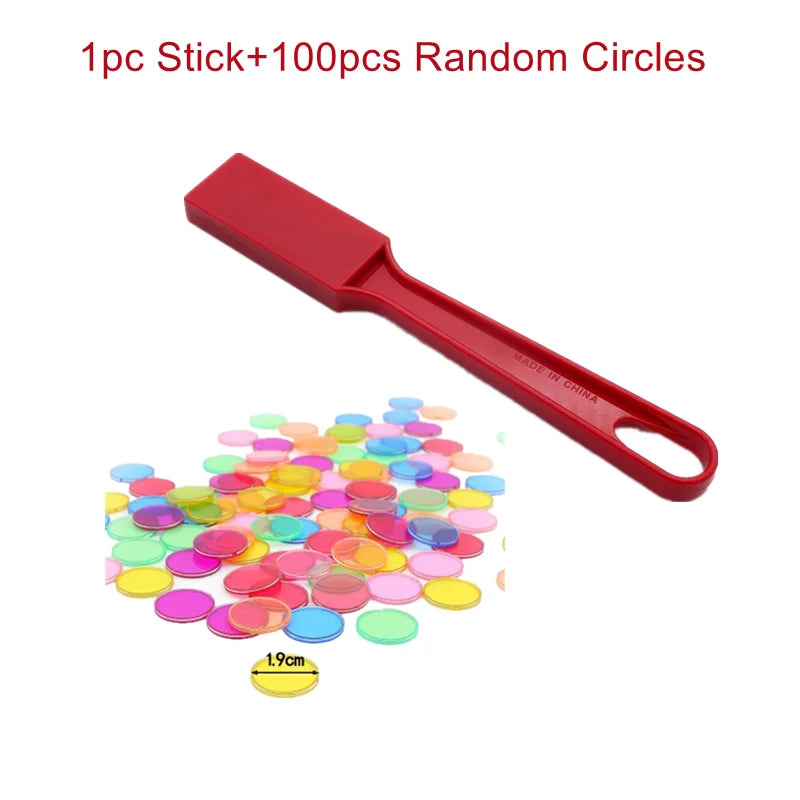 Montessori Bingo Magnetic Chips With Wand Set Game Counting Color Sorting Teaching Aids Science Educational Toy for Children Kid
