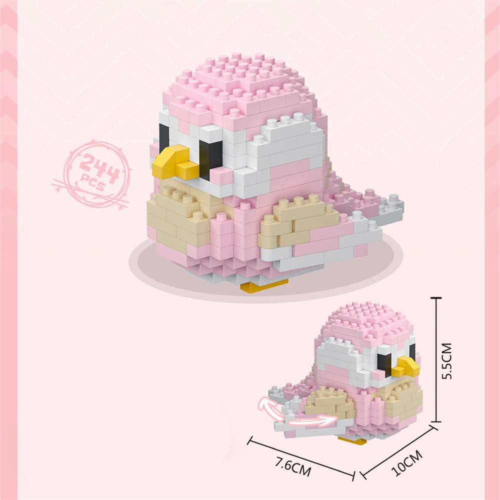 Cute Bird Puzzle Small Building Block Set, Creative Educational Building Toys Suitable for Boys and Girls, Toys Suitable for Dec