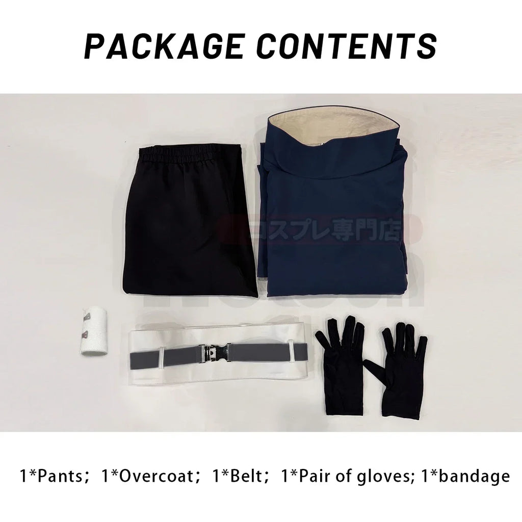 Anime Ninja Cosplay Costume Coat Pants Belt & Gloves Set