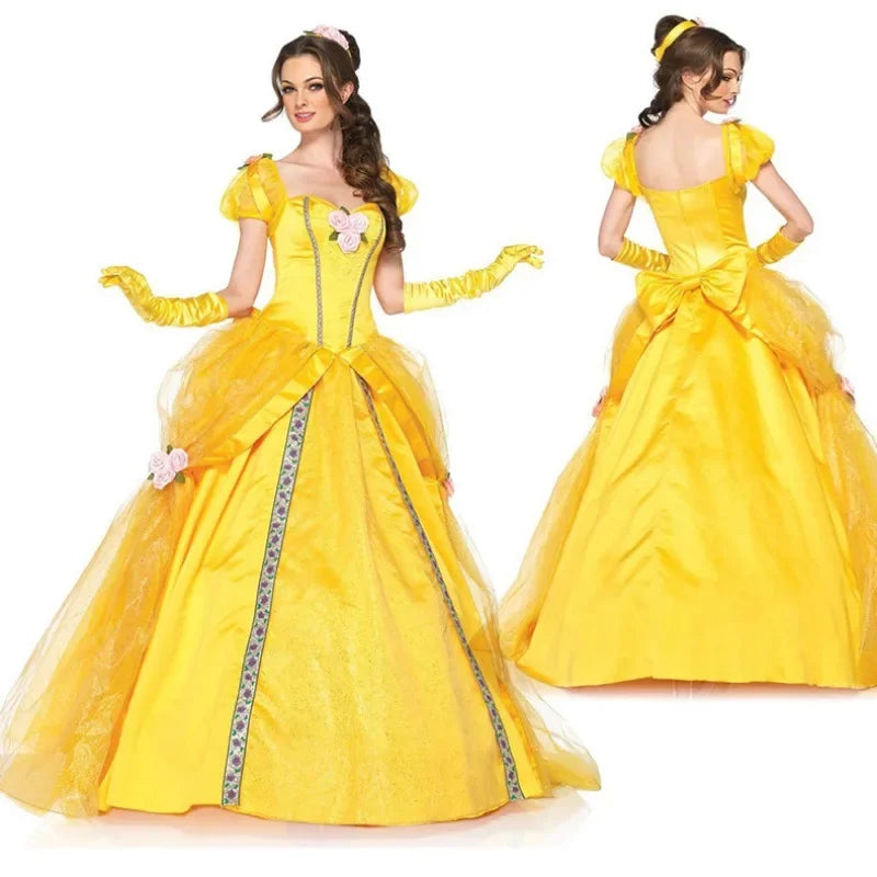 Women’s Yellow Princess Gown Costume for Halloween & Carnival