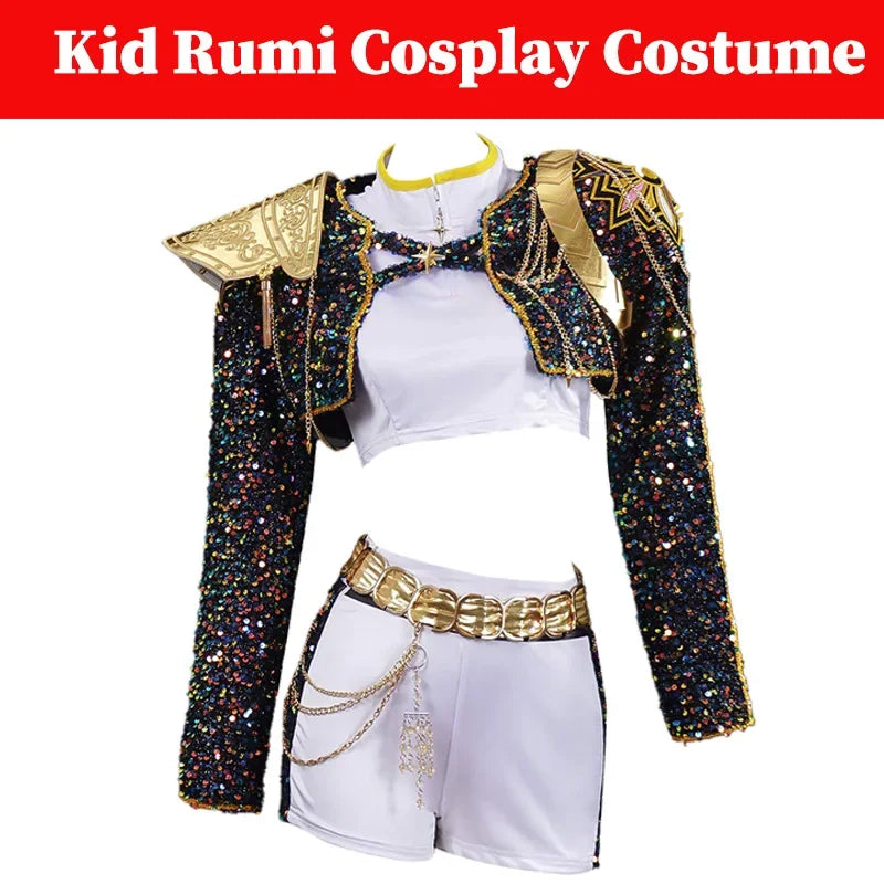 Girls Black and Gold Cosplay Costume Uniform