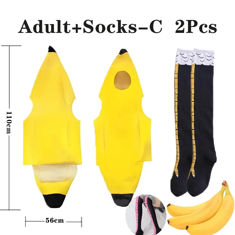 Banana Costume for Kids & Adults Halloween & Parties