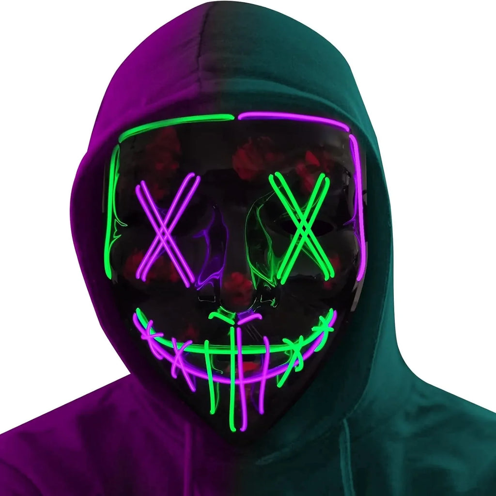 LED Light Up Halloween Mask for Cosplay & Costume Parties