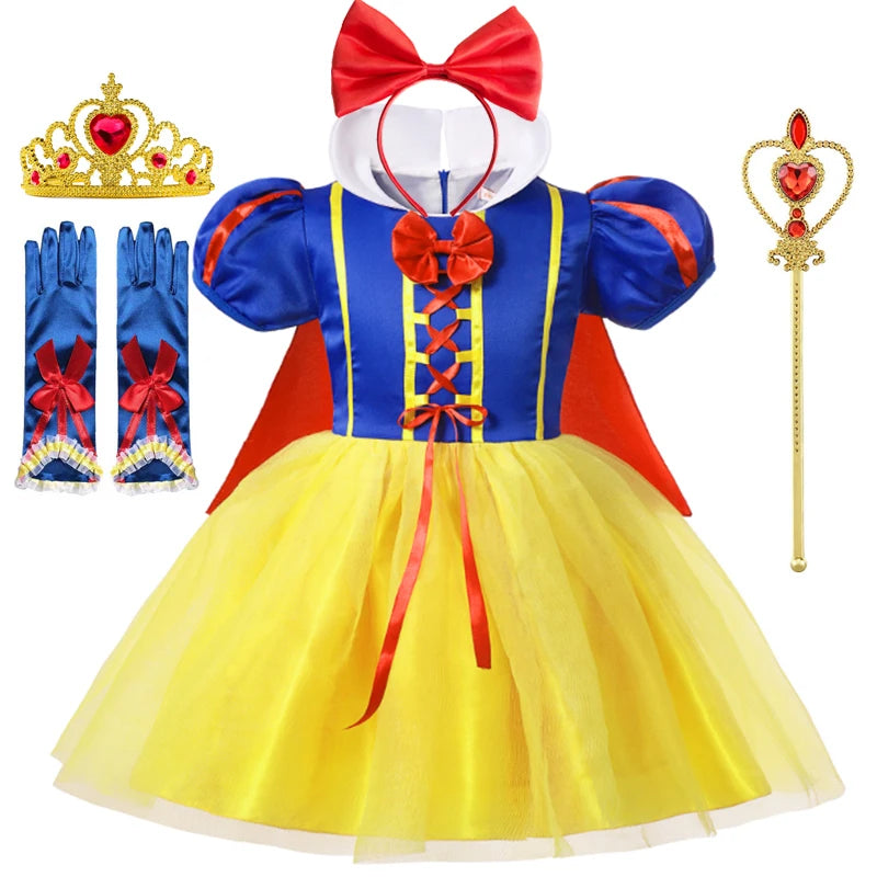 Girls Classic Princess Dress with Cape Halloween Costume