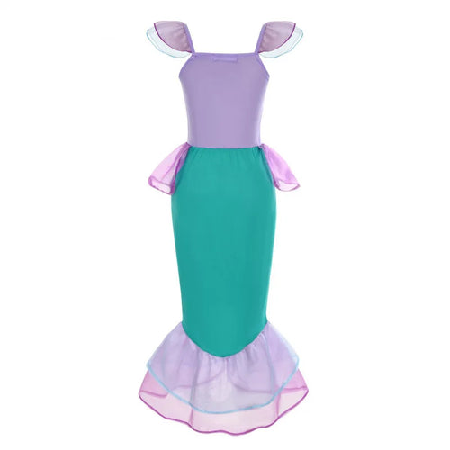 2026 Halloween Kid Purple Mermaid Dress Princess Perform Clothes Baby Girl Birthday Party Christmas Cosplay Dress Suit for Girls