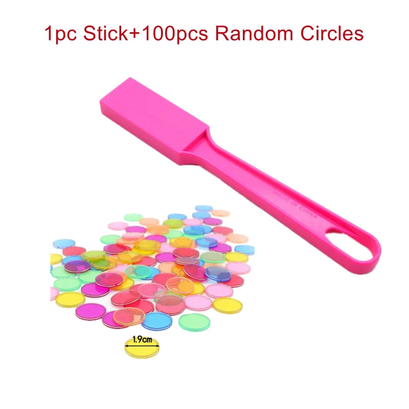 Montessori Bingo Magnetic Chips With Wand Set Game Counting Color Sorting Teaching Aids Science Educational Toy for Children Kid