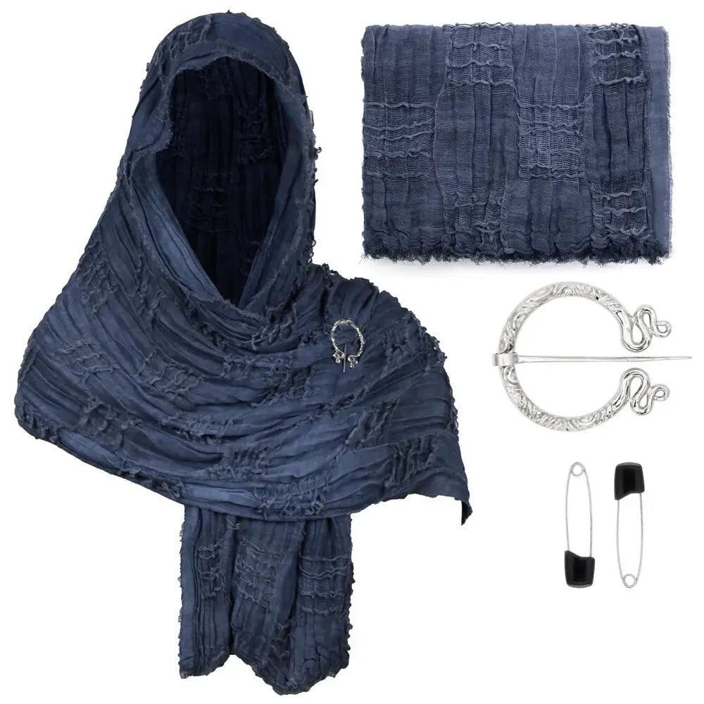 Medieval Hooded Cloak Shawl for Renaissance & Halloween Cosplay
