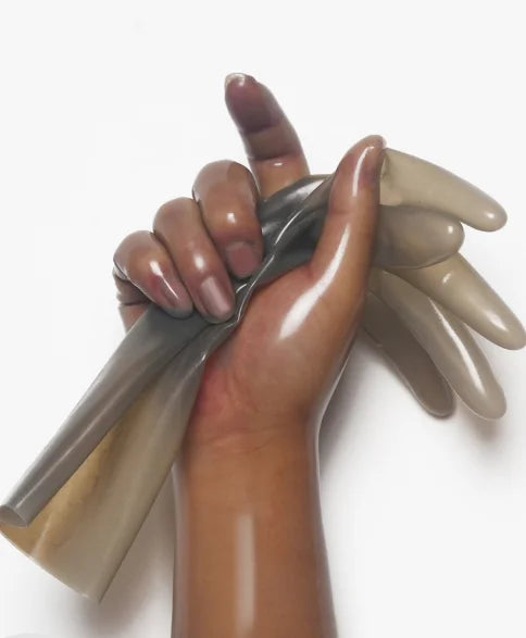 Black Latex Short Gloves for Cosplay Costumes
