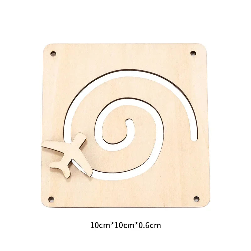 DIY Busy Board Montessori Hot  Air Dalloon Carriage Door Educational Toy Wood Chip Graphic Pairing Wooden Part For Childre Gifts