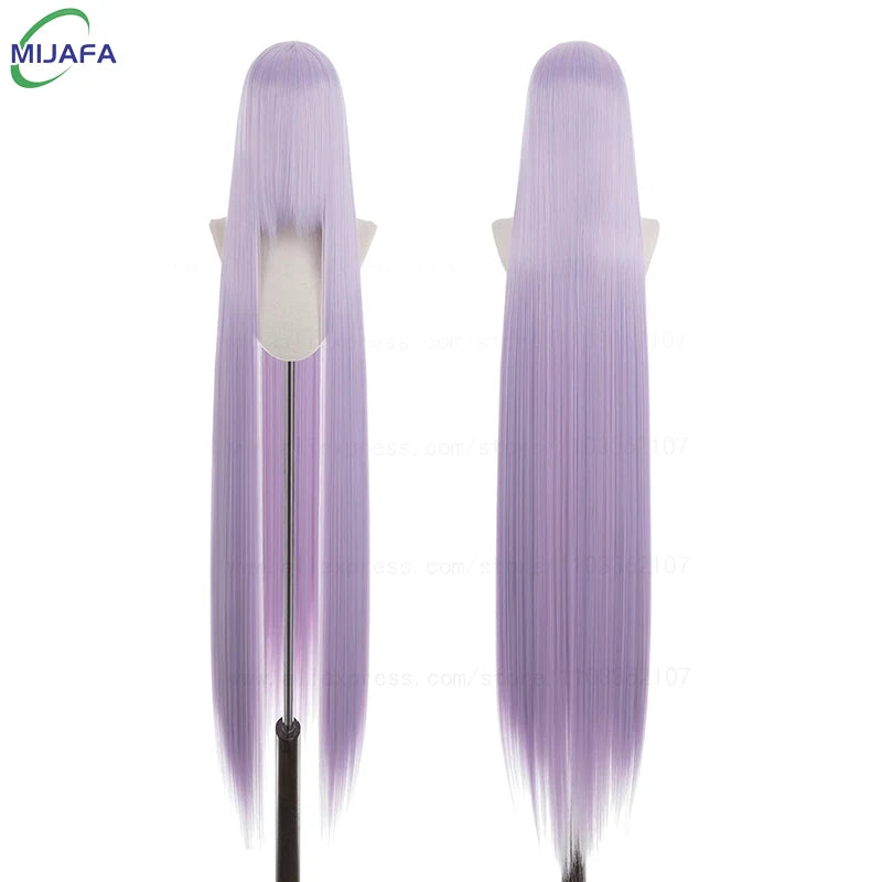 150cm Long Straight Cosplay Wig with Bangs Heat Resistant