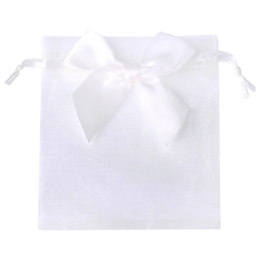 10/20/50pcs/lot New Organza Gift Bag Bowknot Christmas Party Wedding Candy Bags Exquisite Jewelry Packing Drawstring Pouch