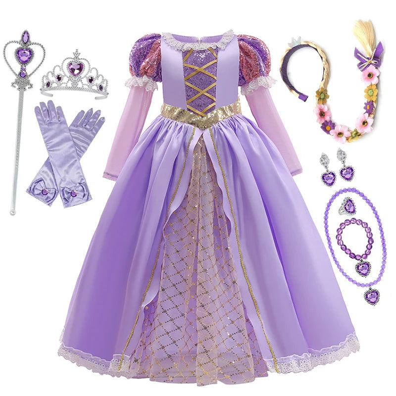 Girls Autumn Princess Dress Costume, Ages 2 to 10