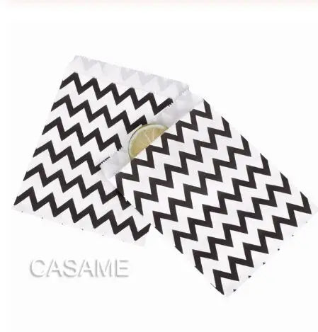 50pcs/ Lot treat candy bag high quality Party Favor Paper Bags Chevron Polka Dot Stripe Printed Paper craft Bags Bakery Bags