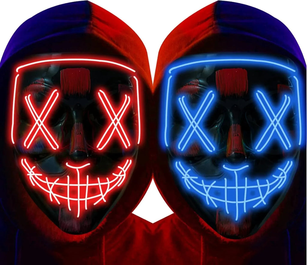 LED Light Up Halloween Mask for Cosplay & Costume Parties