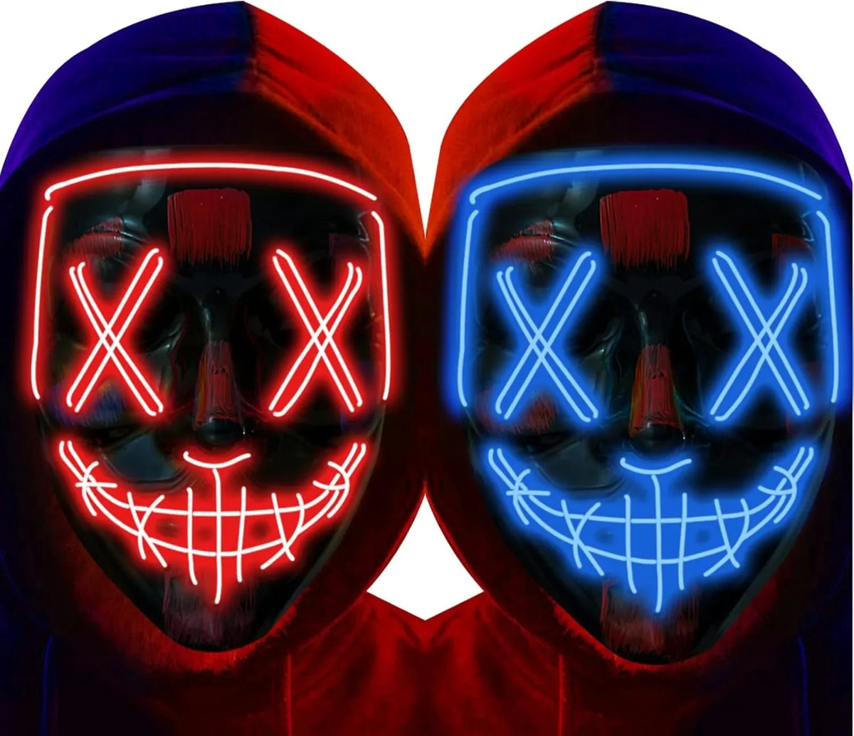 LED Light Up Halloween Mask for Cosplay & Costume Parties