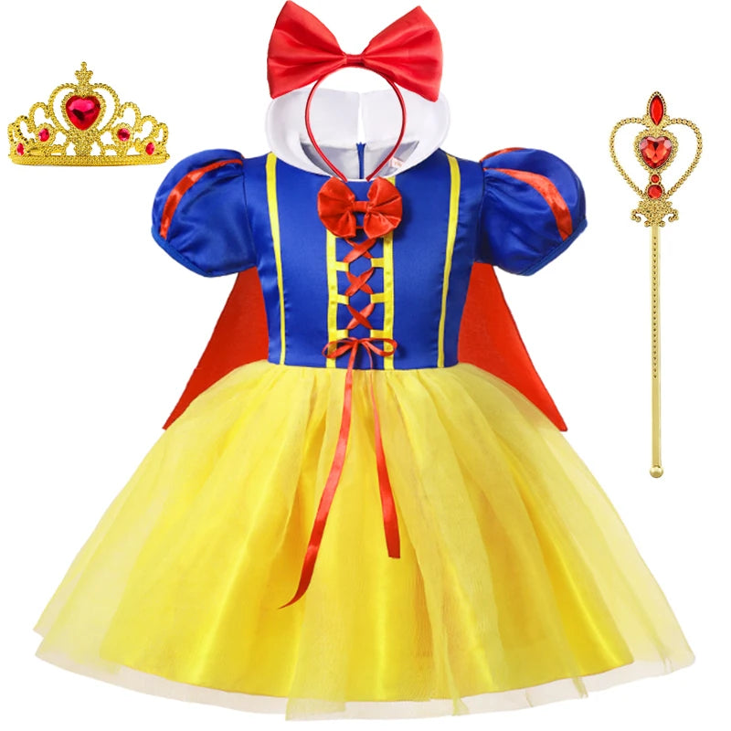 Girls Classic Princess Dress with Cape Halloween Costume